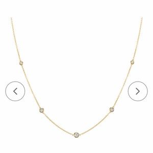 BabyGold 14k gold diamond bezel necklace